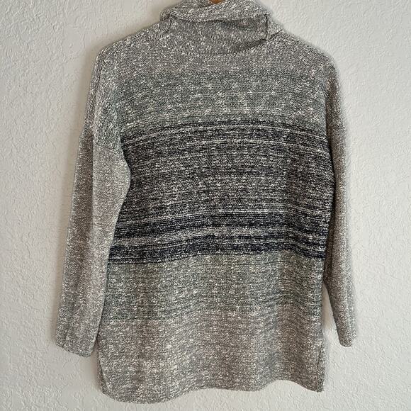 J. Jill Grey Blue Cowl Neck Sweater Small Oversized Ombre Cozy Fall Wool Tunic - Picture 3 of 5